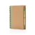 Kraft spiraal notitieboekje met pen groen