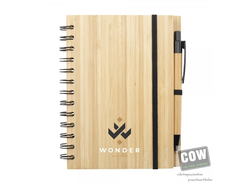 interferentie opbouwen Bijlage Bamboo Notebook A5 notitieboek - onbedrukte en bedrukt relatiegeschenken