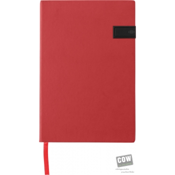 Afbeelding van relatiegeschenk:PU notitieboek met USB stick