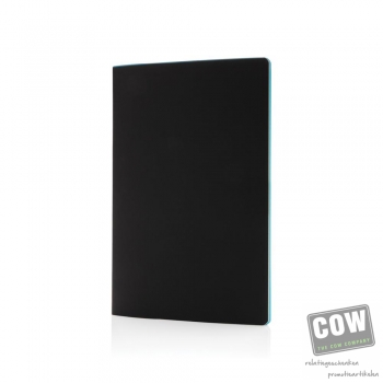 Afbeelding van relatiegeschenk:Softcover PU notitieboek met gekleurde accent rand